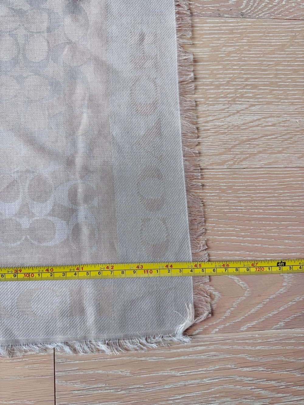 Coach Signature Jacquard Scarf- Blush Pink - Picture 4 of 4